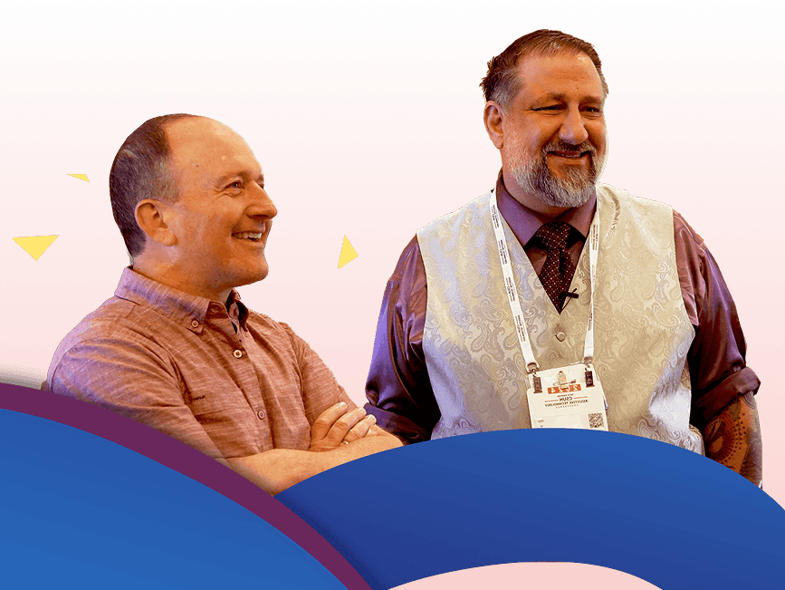 Chad and Dax smile together