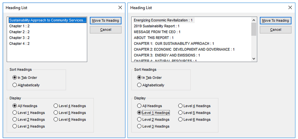 List of Lists screenshot from JAWS