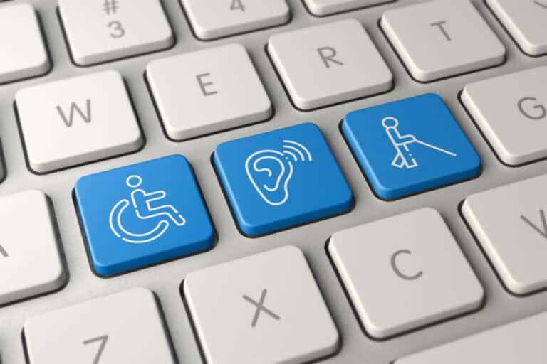 Accessibility Icons on a keyboard